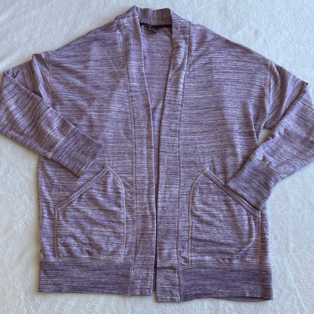 Eddie Bauer Lavender Open Front Cardigan